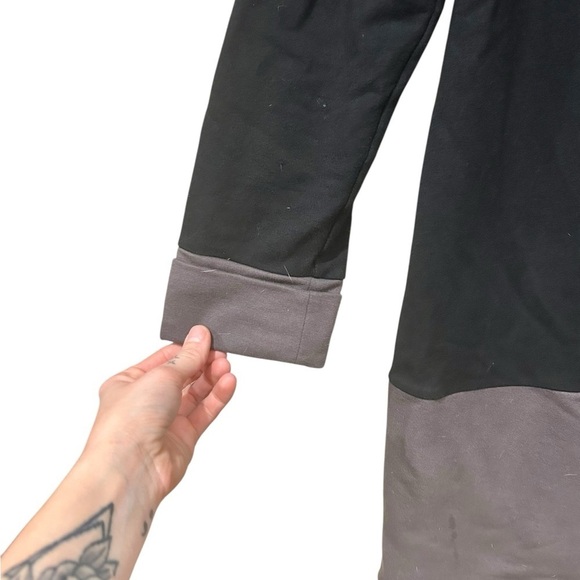 Neon Buddha XL Button Down Jacket Black & Gray Color Block Knit Long Artsy Boho - Picture 5 of 9